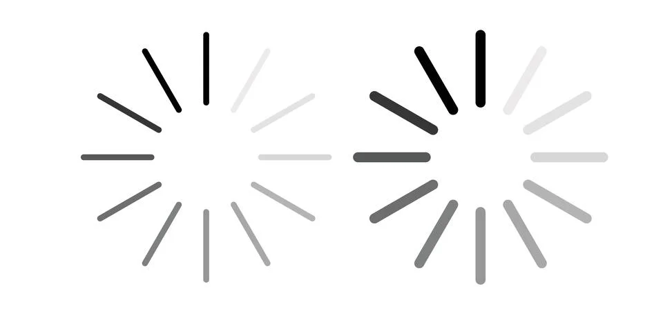 Loading icon thin line and clipart style vector set Stock Illustration