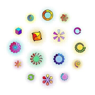 Loading icons in comics style Stock-Illustration