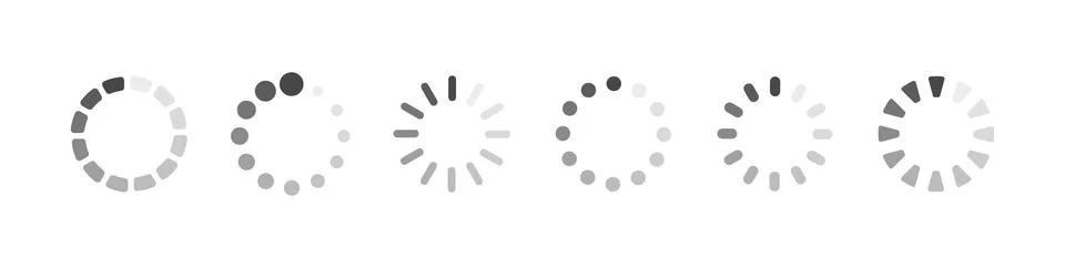 Loading icons. Load. Load bar icons. Set of loading icon in a row, isolated.. Stock-Illustration
