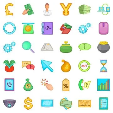 Loading icons set, cartoon style Ilustración de archivo