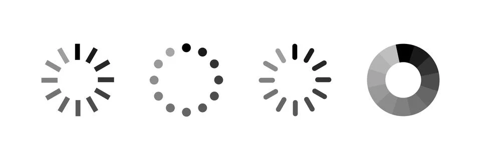 Loading icons. Set of loading icon on white background .Load bar vector illus Ilustración de archivo