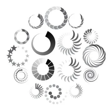 Loading icons set, simple style Stock Illustration