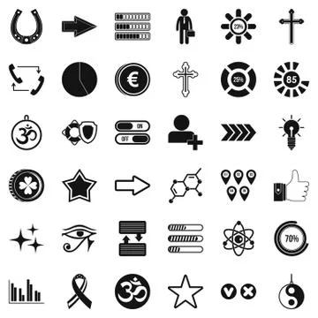 Loading icons set, simple style Stock Illustration