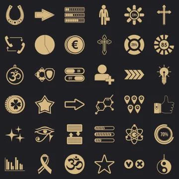 Loading icons set, simple style Stock Illustration