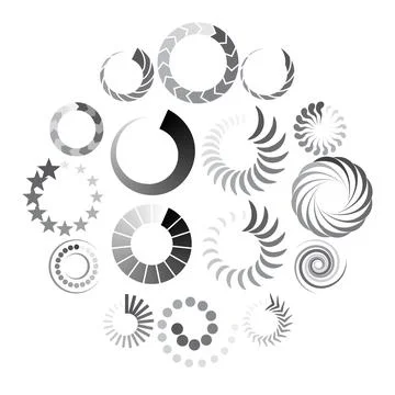 Loading icons set, simple style Stock Illustration