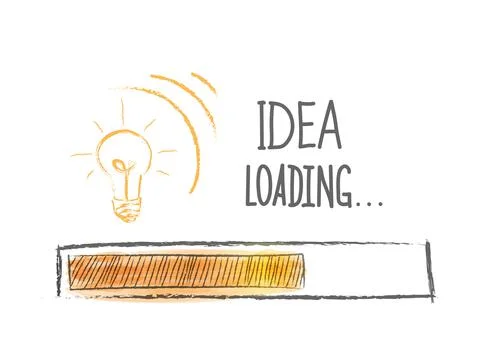 Loading Ideas. An idea load progress indicator. Vector illustration drawn by Stock Illustration