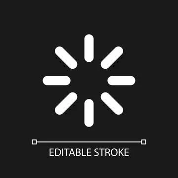 Loading indicator pixel perfect white linear ui icon for dark theme Stock Illustration