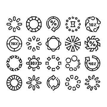 Loading indicator progress status icon set 스톡 일러스트