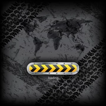 Loading industrial interface with world map Stock-Illustration