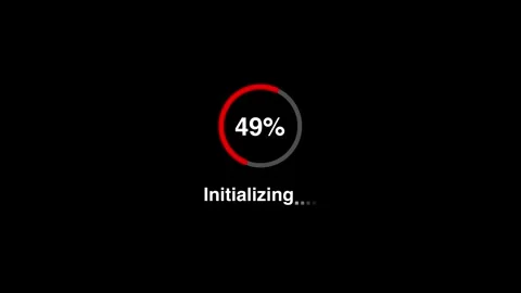 Loading initializing indicator from 0 to 100 percent animation Stock Footage 326054907