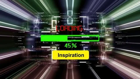 Loading inspiration progress bar on the screen Stock Photos