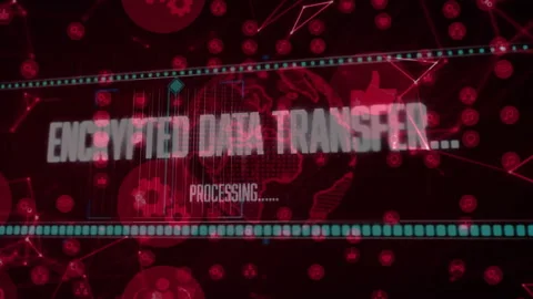 On loading interface encrypted data transfer text sliding and progress bar Stock Footage 314741822
