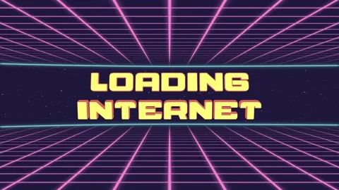 Loading Internet Title Animated Retro Futuristic 80s 90s Style. Animation Stock Footage 185608912