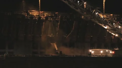 Loading an iron ore boat Stock Footage 40709626