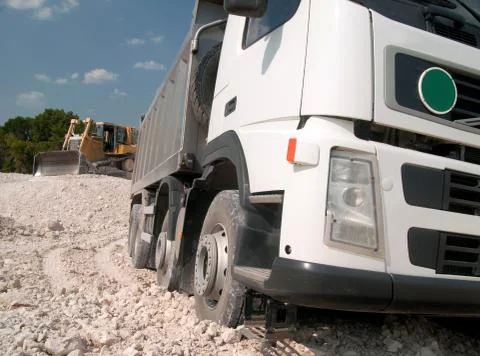 Loading a large lorry building material Stock Photos