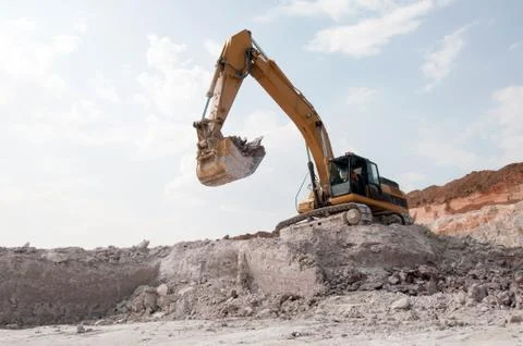 Loading a large lorry building material 스톡 사진