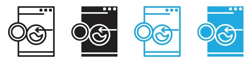 Loading laundry icon line art vector Illustrazione stock