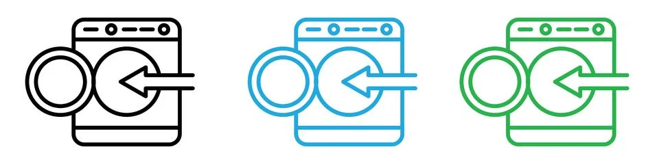 Loading laundry icon logo set vector Illustrazione stock