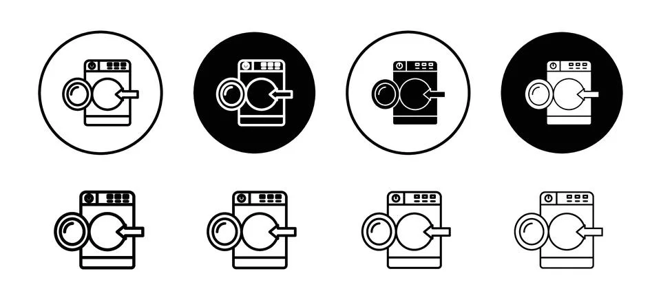 Loading laundry icon vector set collection for web Illustrazione stock