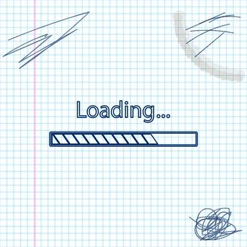 Loading line sketch icon isolated on white background. Progress bar icon. Vector 스톡 일러스트