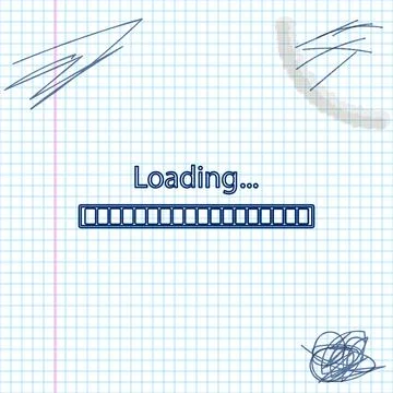 Loading line sketch icon isolated on white background. Progress bar icon. Vector Stock Illustration