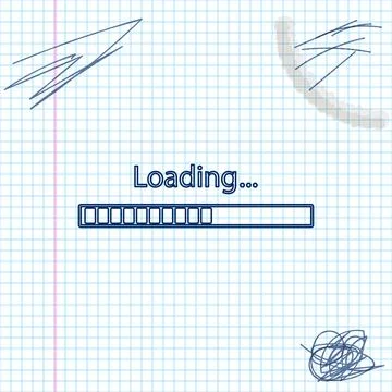 Loading line sketch icon isolated on white background. Progress bar icon. Vector Illustrazione stock