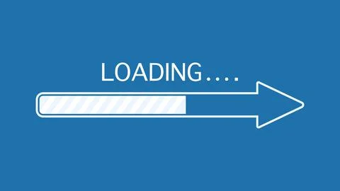 Loading. loading icon flat design isolated on blue background. vector illustr Illustrazione stock
