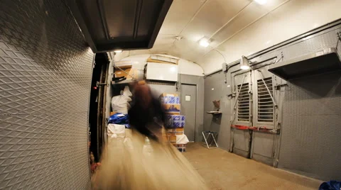 Loading mail car, time lapse Stock Footage 65269762