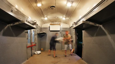 Loading mail car, time lapse Stock Footage 65269837