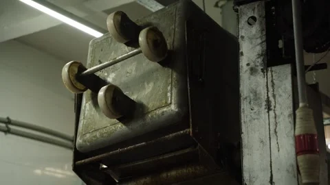 Loading minced meat into the conveyor line. Production of canned meat Stock Footage 253812275