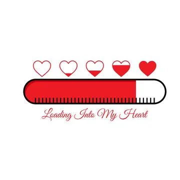 Loading Into My Heart Vector Template. Loading Vector Icon 스톡 일러스트