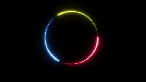 Loading neon circle rotating three colors Stock Footage 241102399