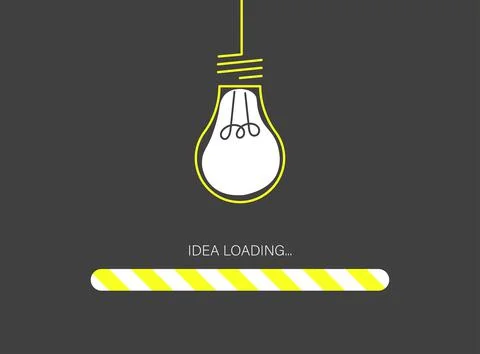 Loading new idea concepts with light bulb in yellow color Stock Illustration