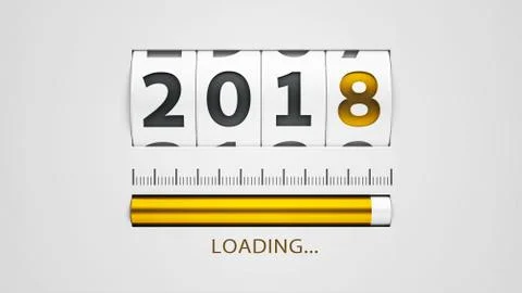 Loading New year 2018 counter Stock Illustration