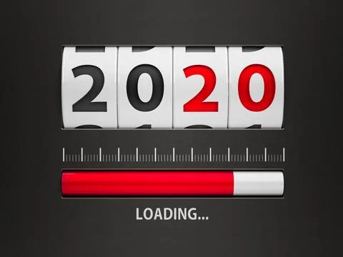 Loading New year 2020 counter Stock Illustration