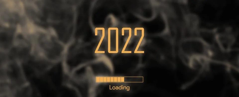 Loading new year 2022. Loading progress bar, 3D rendering. Black and gold Stock Illustration