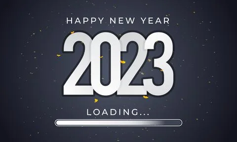 Loading New Year 2023 banner illustration on isolated background Stock Illustration