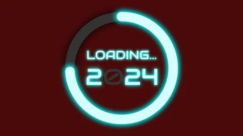 Loading new year 2024 welcome illustration images Illustrazione stock