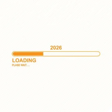 Loading New Year 2026 on White Background. Illustrazione stock
