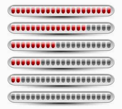 Loading or measuring bars, interface elements Stock Illustration