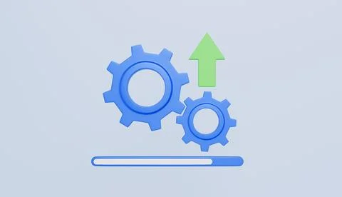 Loading or updating files, install new software, adjusting app process Stockillustratie