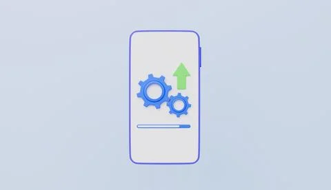 Loading or updating files, operating system, adjusting app process Stockillustratie