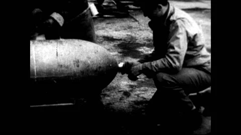 Loading Ordanance 1945 Stock Footage 217981147