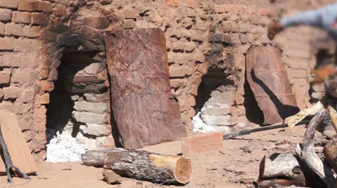 Loading Oven for Adobe Brick Making Stock Footage 33368840