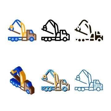 Loading pack wood machine icon vector outline Stock Illustration