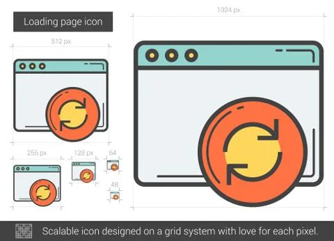 Loading page line icon Illustrazione stock