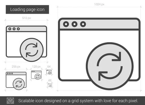 Loading page line icon Illustrazione stock