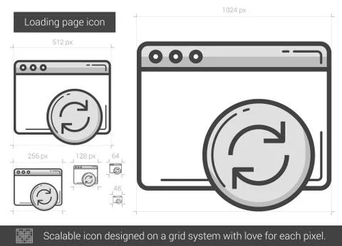 Loading page line icon Stock Illustration