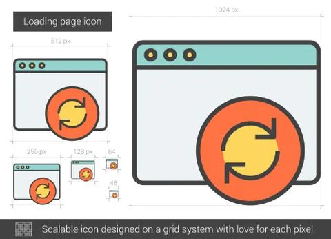 Loading page line icon Stock Illustration
