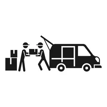 Loading parcel truck icon, simple style Stock Illustration